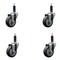 Service Caster 3.5'' Thermoplastic Rubber Wheel Swivel 1'' Expanding Stem Caster Set, 4PK SCC-EX20S3514-TPRB-1-4 - alternate 1